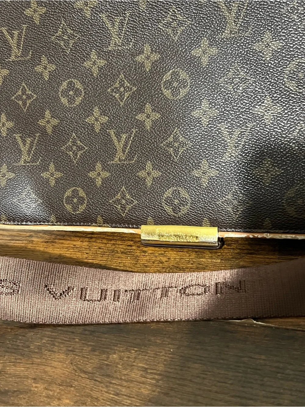 Designer Monogram Flap Messenger Bag in Brown